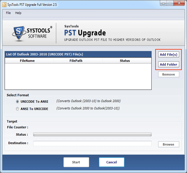 Install PST Upgrade Tool