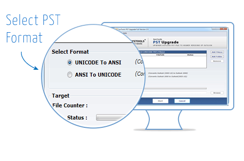 select PST format