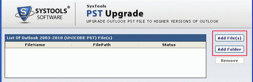 add pst files for upgrading